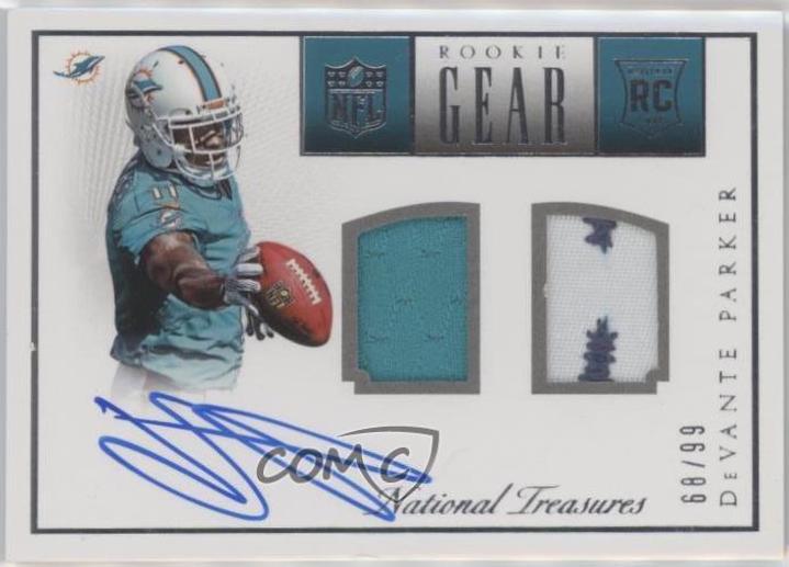 DeVante Parker #RNG-DP Football Cards 2015 Panini National Treasures Rookie NFL Gear Dual Materials Signatures