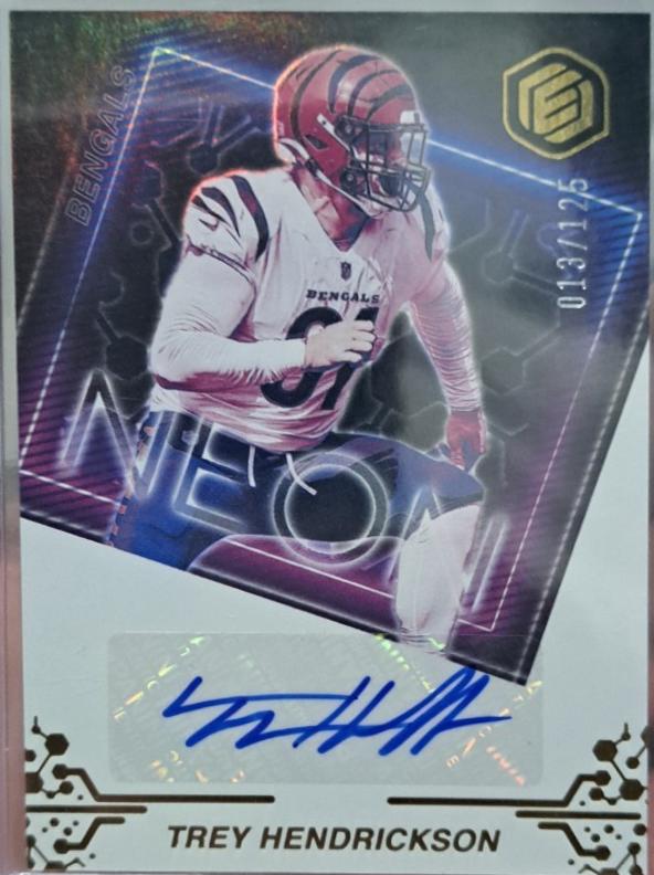 Trey Hendrickson #NS-TH 2022 Panini Elements Neon Signs Autographs Football