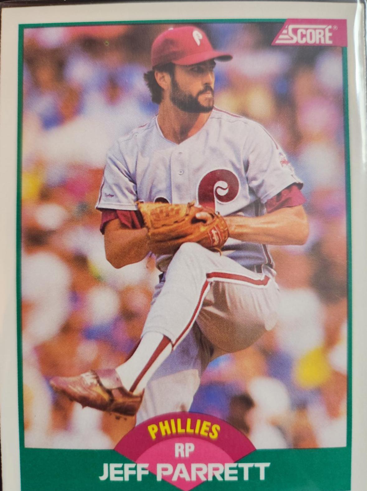 Jeff Parrett #33T Baseball Cards 1989 Score Traded