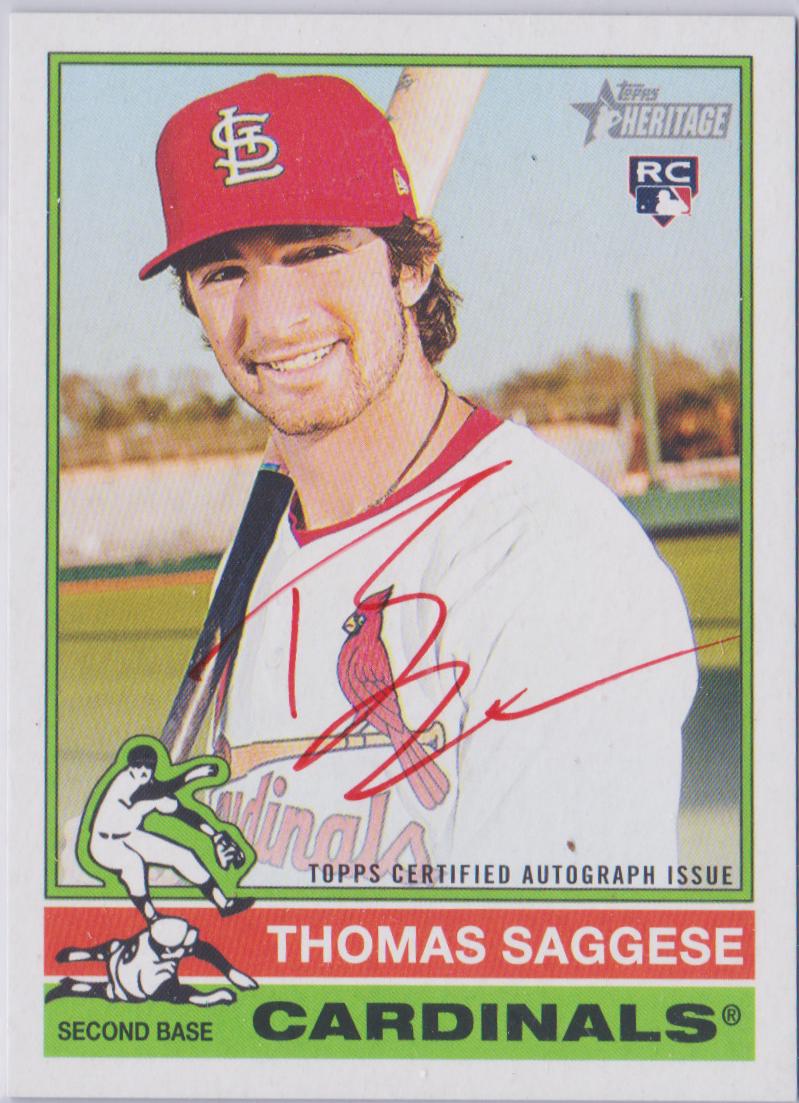 Thomas Saggese #ROA-TS 2025 Topps Heritage Real One Autograph Baseball