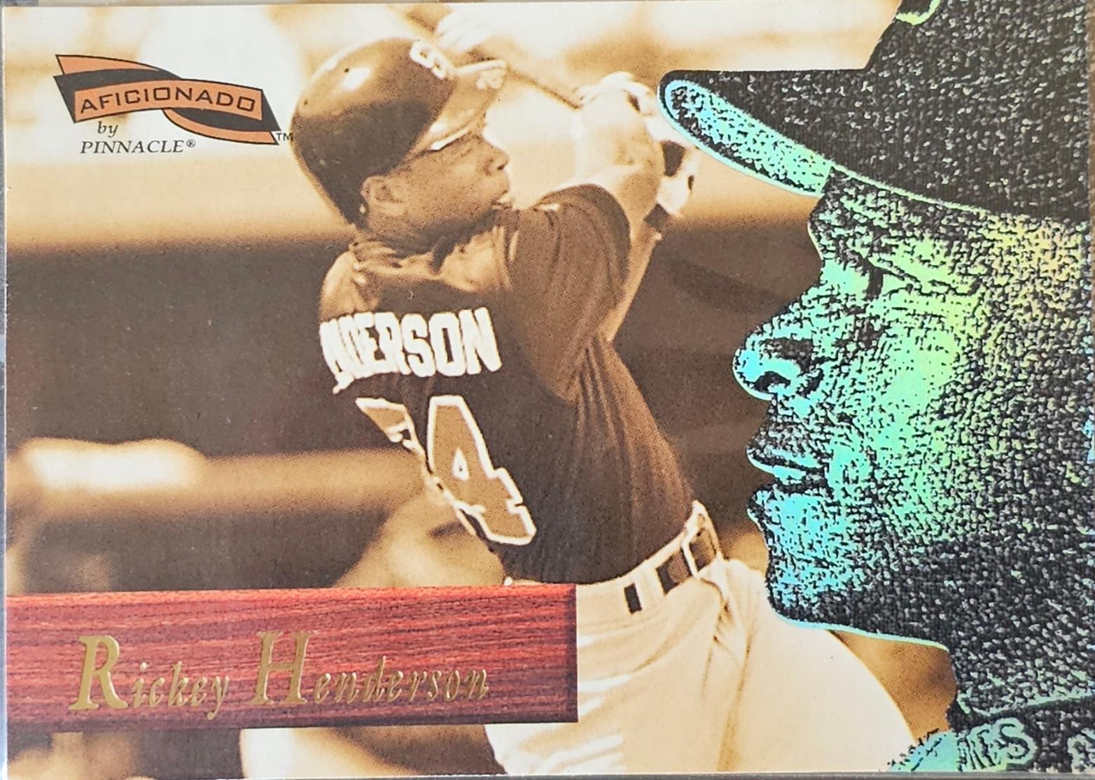 Rickey Henderson #36 Baseball Cards 1996 Pinnacle Aficionado Slick Picks