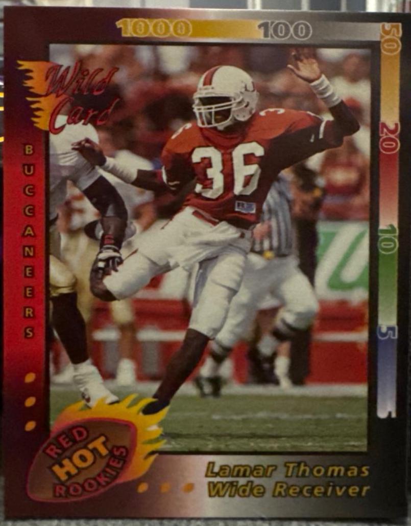 Lamar Thomas #CRHR-53 Football Cards 1993 Wild Card Red Hot Rookies