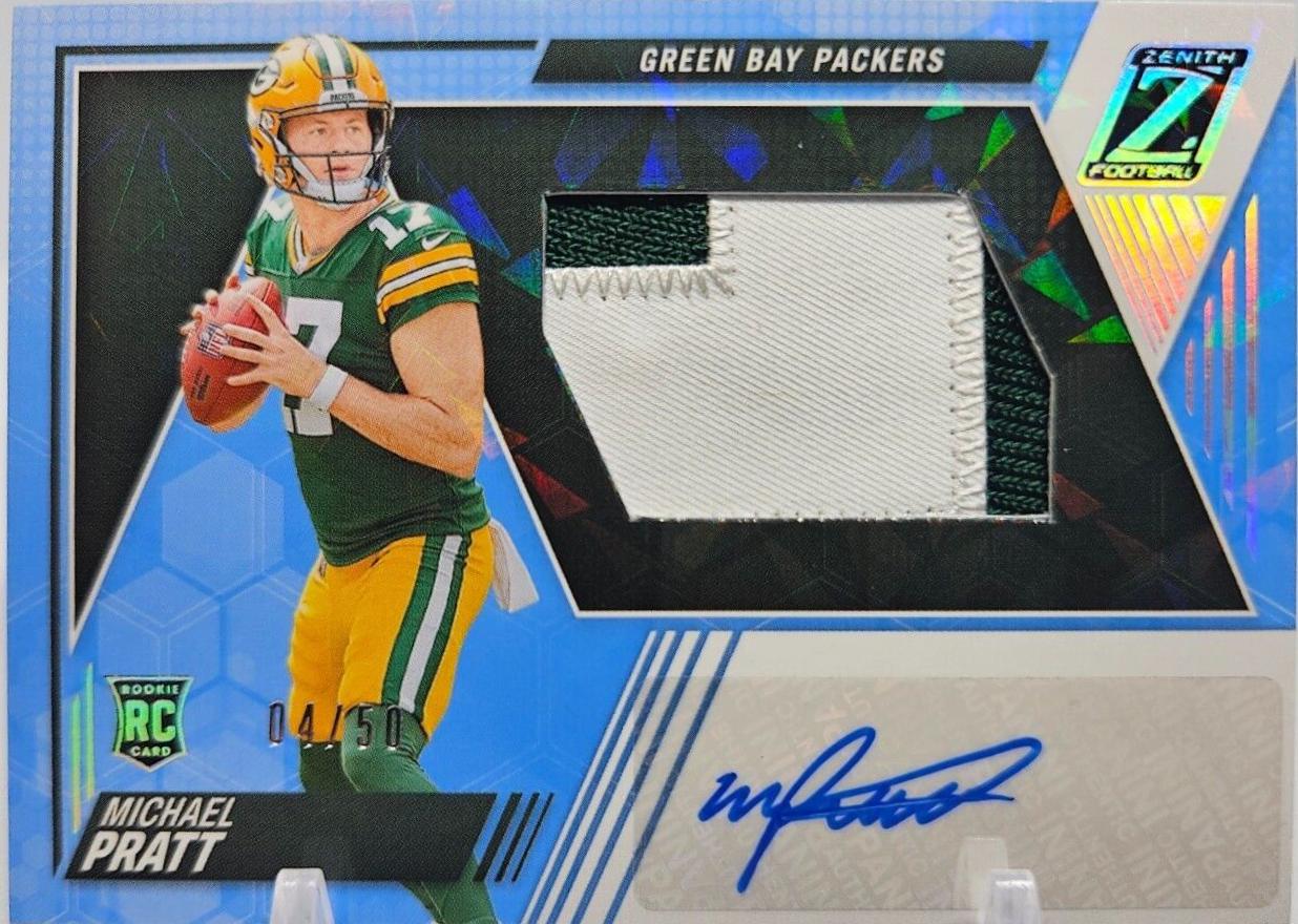Michael Pratt #205 Football Cards 2024 Panini Zenith Rookie Patch Autographs Ice