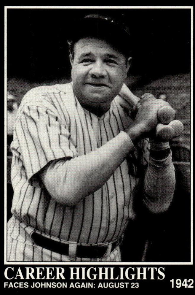 Faces Johnson Again: August 23,1942 #95 Baseball Cards 1992 Megacards Babe Ruth