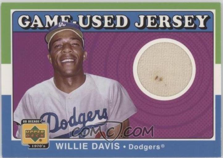 Willie Davis #J-WD Baseball Cards 2001 Upper Deck Decade 1970's Game Jersey