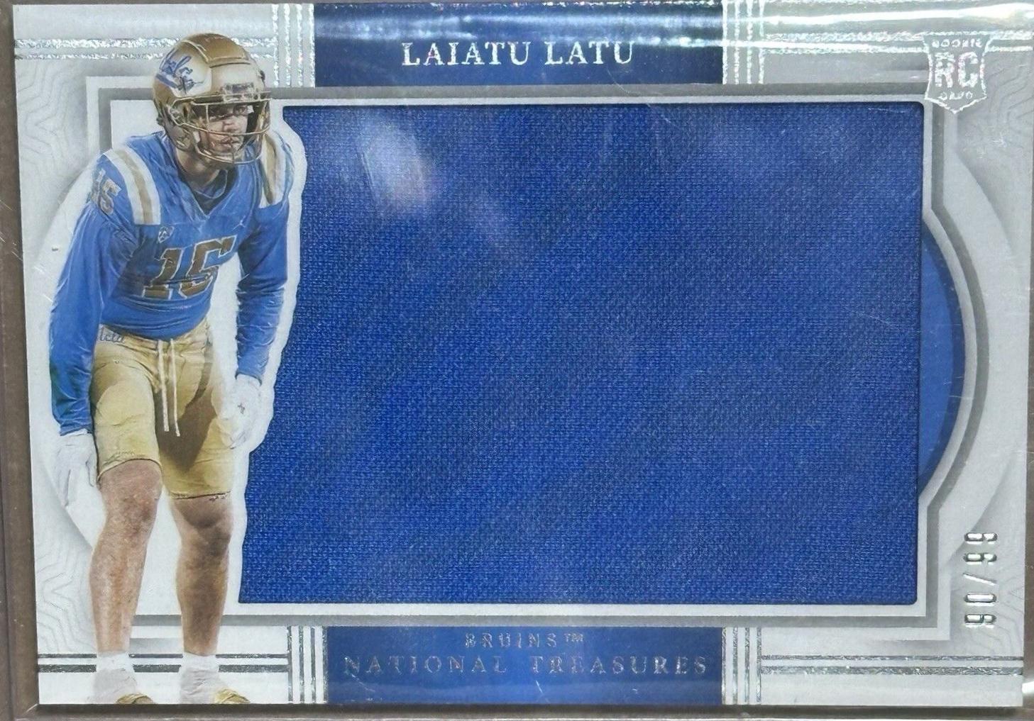 Laiatu Latu #RS-LLU Football Cards 2024 Panini National Treasures Collegiate Rookie Silhouettes