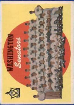 1959 Topps Senators Team #397 card