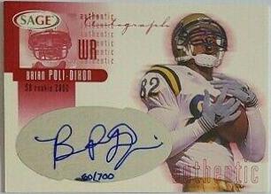 Brian Poli Dixon #A31 2002 Sage Autographs Football