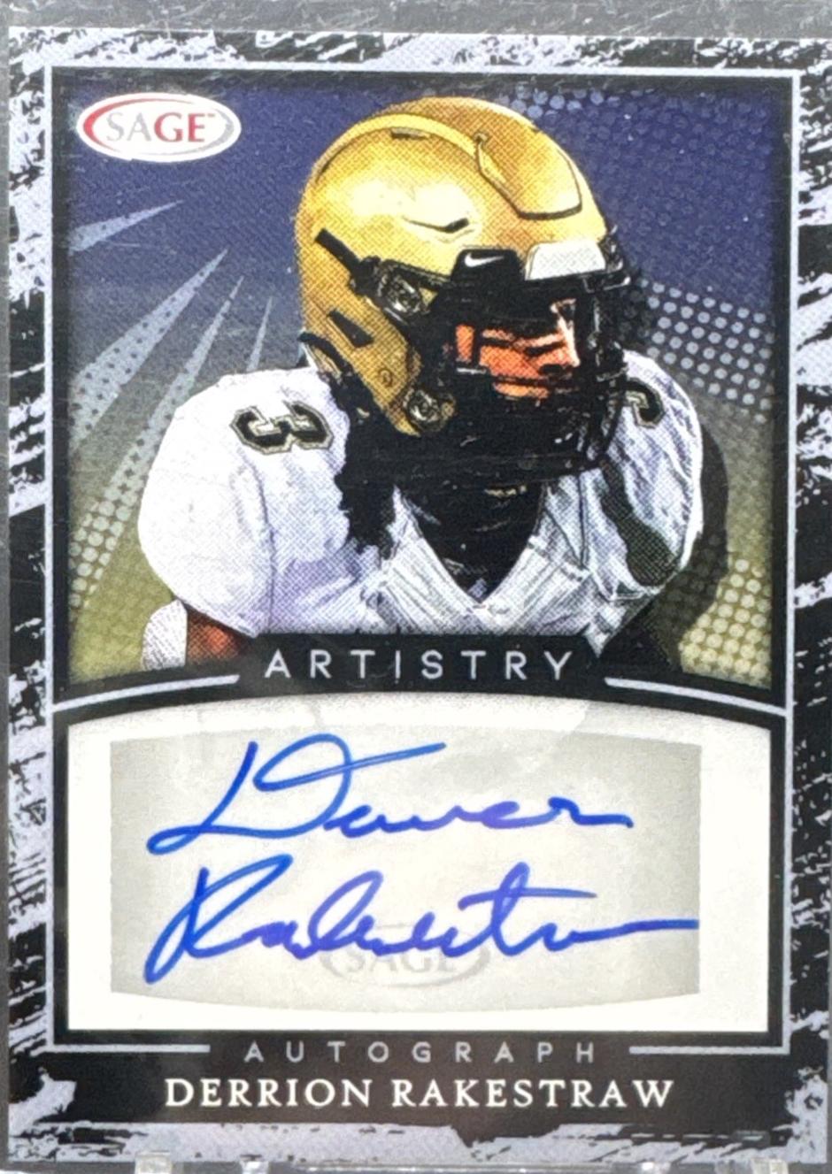 Derrion Rakestraw #A-DR Football Cards 2022 Sage Hit Artistry Autographs