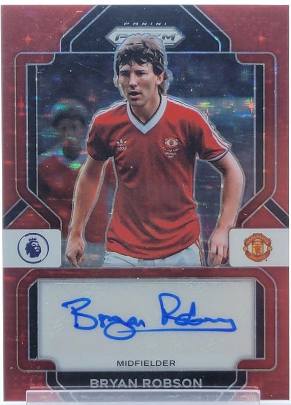 Bryan Robson #S-BR 2022 Panini Prizm Premier League Signatures