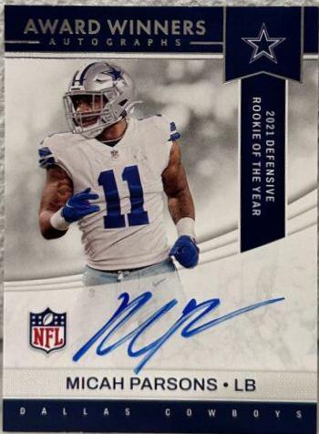 Micah Parsons #AWA-MP Football Cards 2022 Panini Impeccable Award Winners Autographs