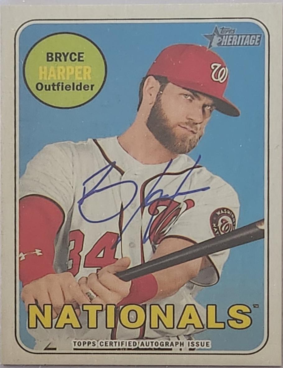 Bryce Harper #BRP Baseball Cards 2018 Topps Heritage Real One Autographs