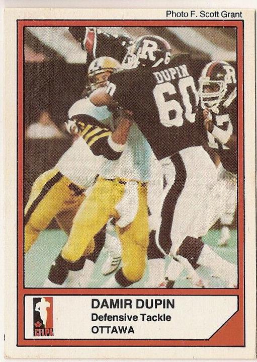Damir Dupin #36 Football Cards 1984 Jogo CFL