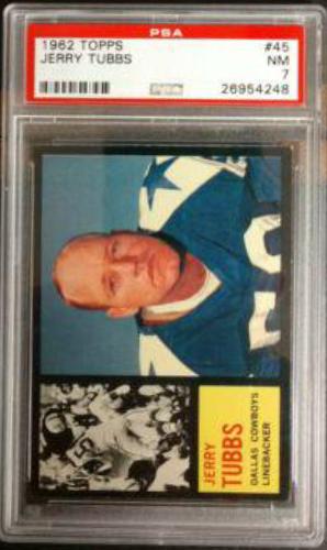 Jerry Tubbs #45 Football Cards 1962 Topps