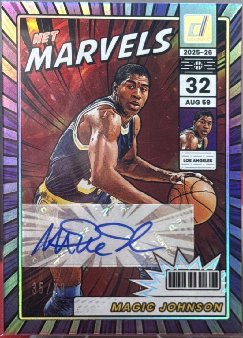 Magic Johnson #24 2025-26 Donruss Basketball Net Marvels Signatures