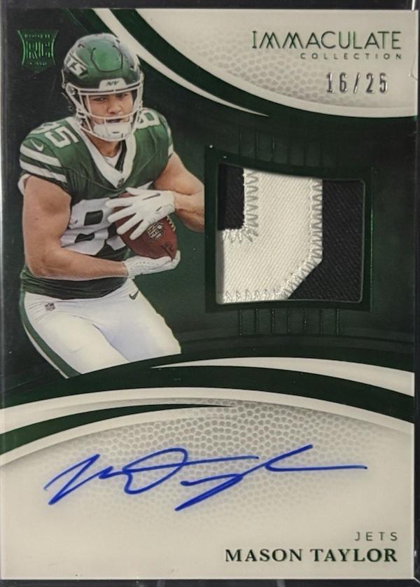 Mason Taylor #21 2025 Panini Immaculate Rookie Signature Patch Football