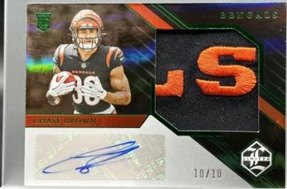 Chase Brown [Emerald Spotlight Rookie Patch Autograph Jumbo] #147