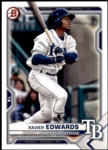 Xavier Edwards #BP-101 Baseball Cards 2021 Bowman Paper Prospects