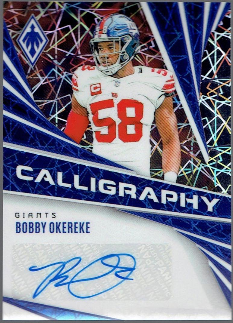 Bobby Okereke #C-BOE Football Cards 2024 Panini Phoenix Calligraphy