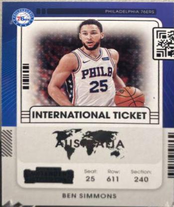 Ben Simmons #5 Basketball Cards 2021 Panini Contenders International Ticket