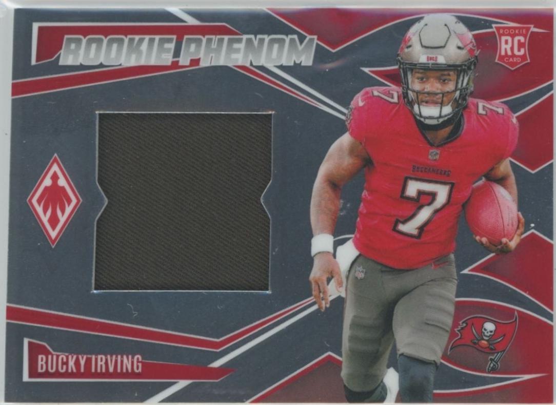 Bucky Irving #RPJ-BIG Football Cards 2024 Panini Phoenix Rookie Phenom Jersey