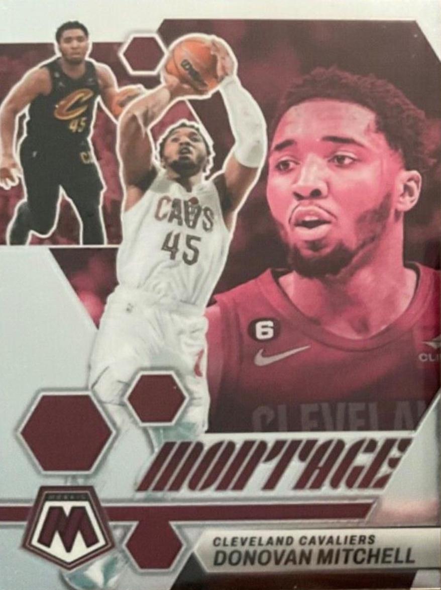 Donovan Mitchell #7 Basketball Cards 2022 Panini Mosaic Montage