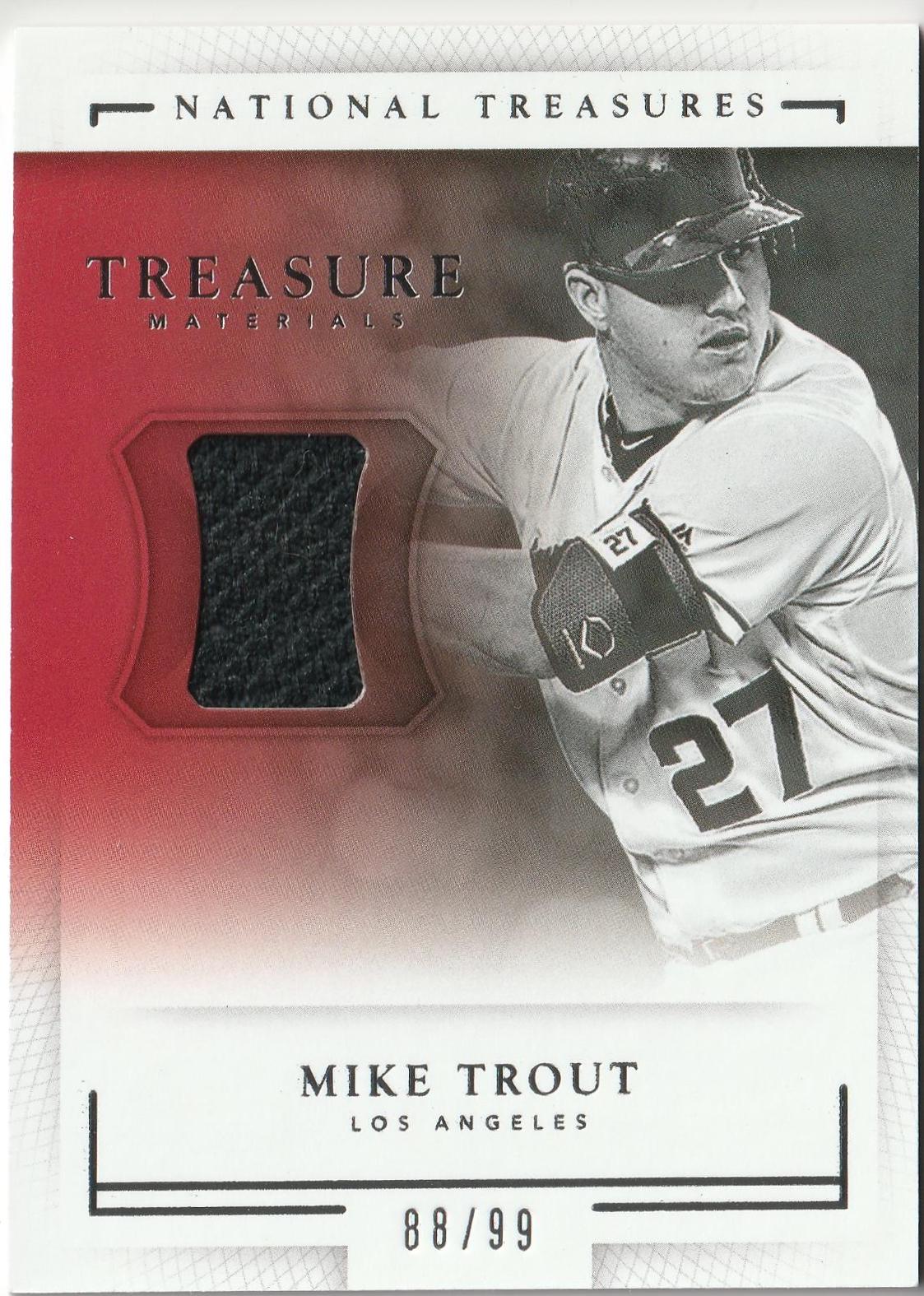 Mike Trout #TM-MT Baseball Cards 2016 Panini National Treasures Materials