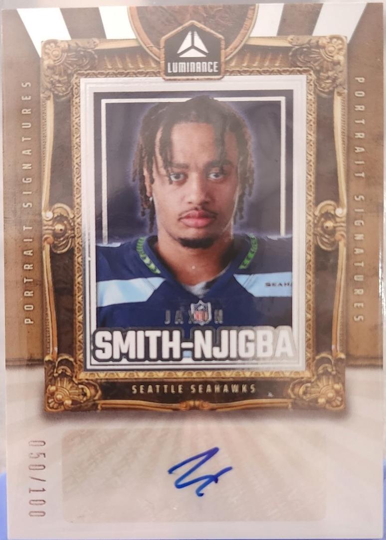 Jaxon Smith-Njigba #PS-JSN Football Cards 2024 Panini Luminance Portrait Signatures