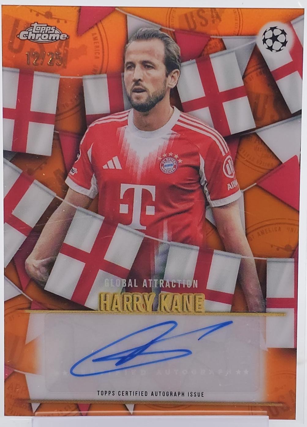 Harry Kane #GA26-HK 2025 Topps Chrome UEFA Global Attraction Summer Of 2026 Autograph