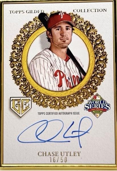 Chase Utley #GCH-CU 2025 Topps Gilded Collection Champions Autograph Baseball
