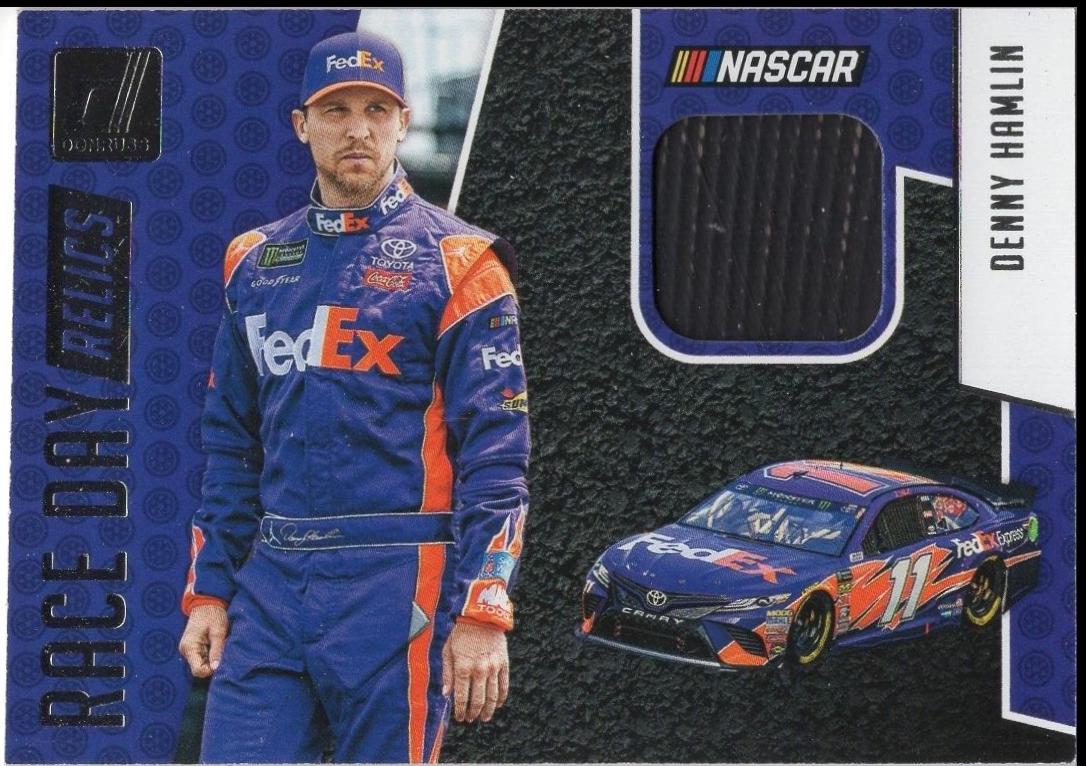 Denny Hamlin #RD-DH Racing Cards 2019 Panini Donruss Nascar Race Day Relics