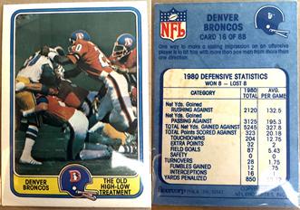 The Old High-Low Treatment #16 Football Cards 1981 Fleer Team Action