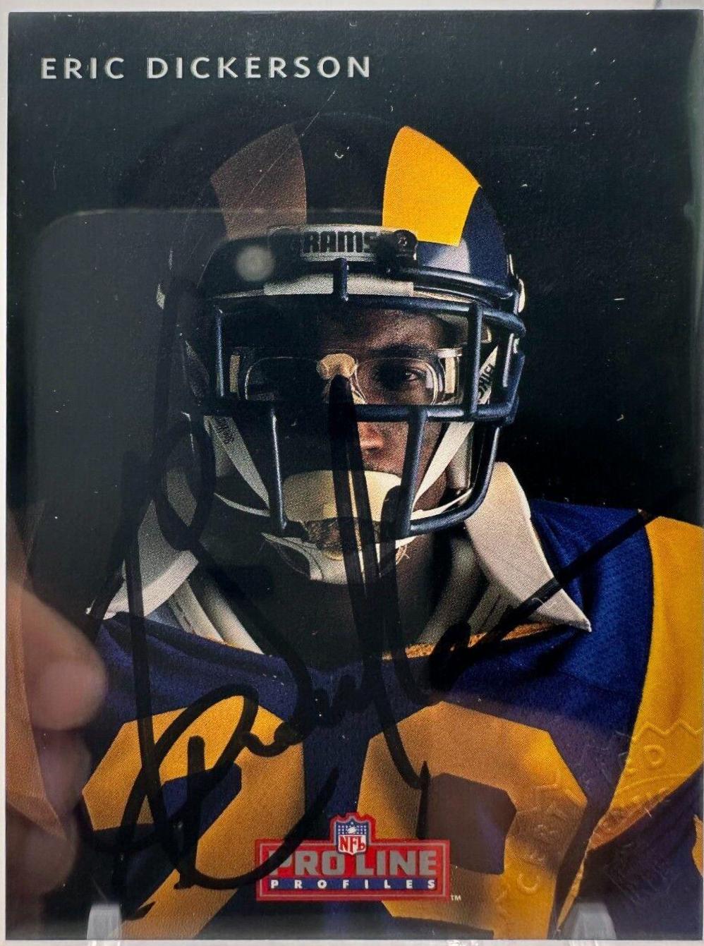 Eric Dickerson #9 Football Cards 1992 Pro Line Profiles Autographs