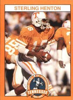 Sterling Henton #16 Football Cards 1990 Tennessee Volunteers Centennial
