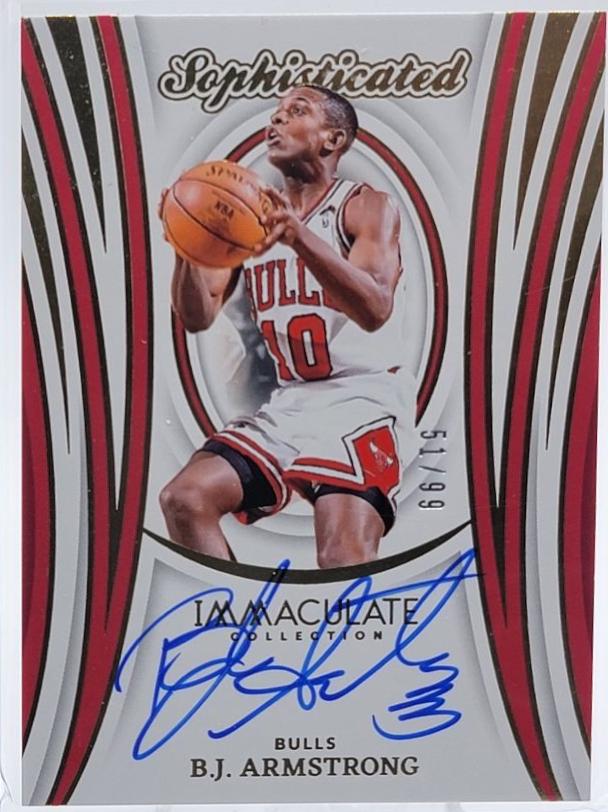B.J. Armstrong #15 Basketball Cards 2023 Panini Immaculate Sophisticated Signatures