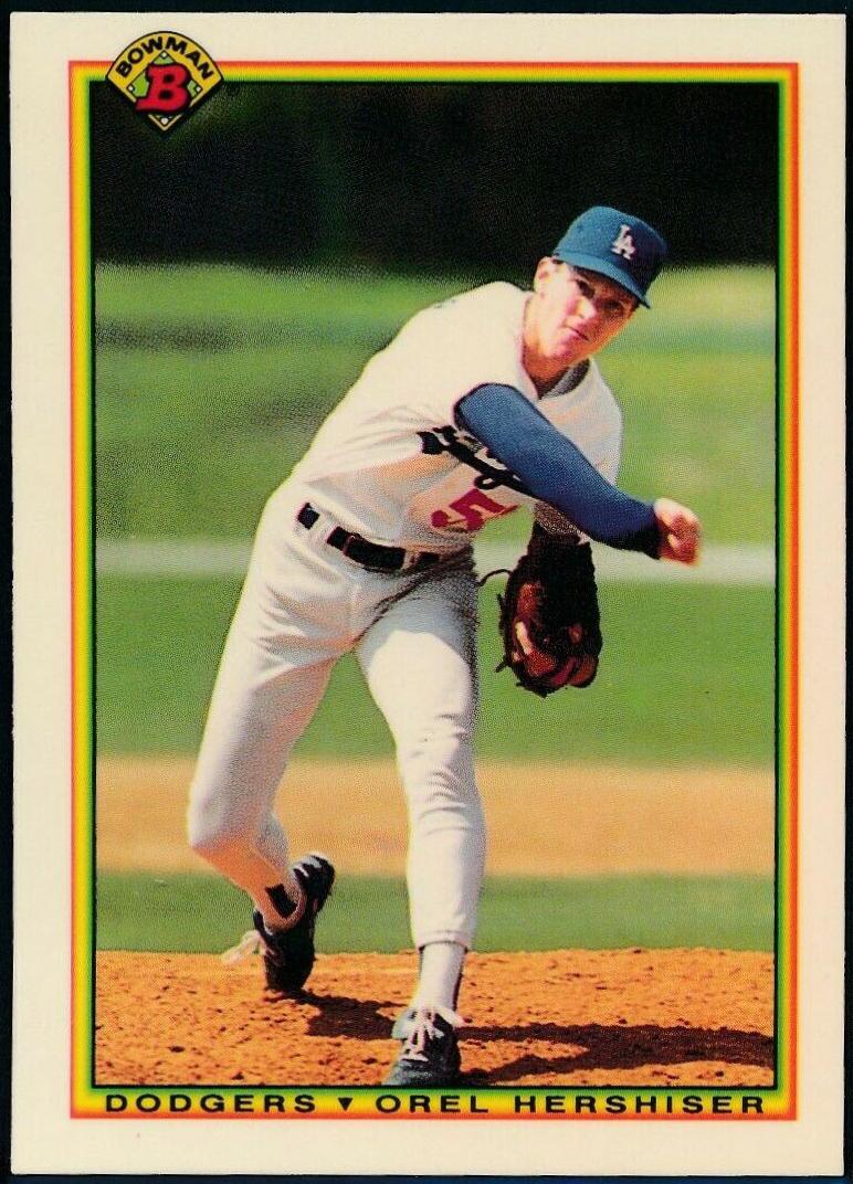 Orel Hershiser #84 Baseball Cards 1990 Bowman Tiffany