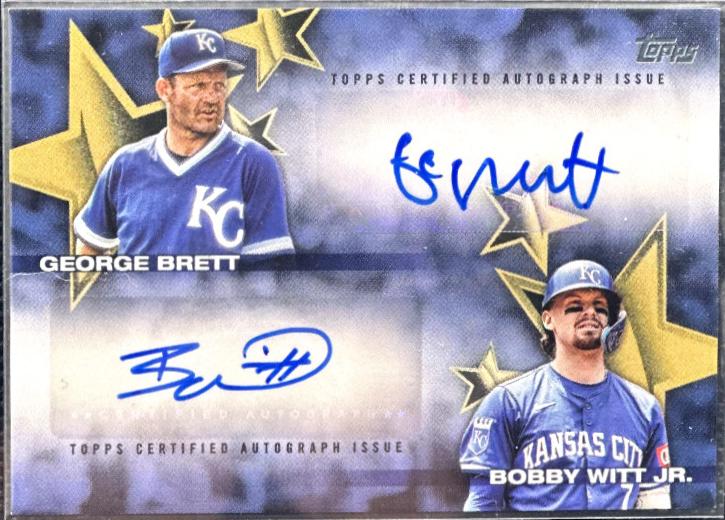 George Brett / Bobby Witt Jr. #BSDA-BWJ Baseball Cards 2025 Topps Baseball Stars Dual Autograph