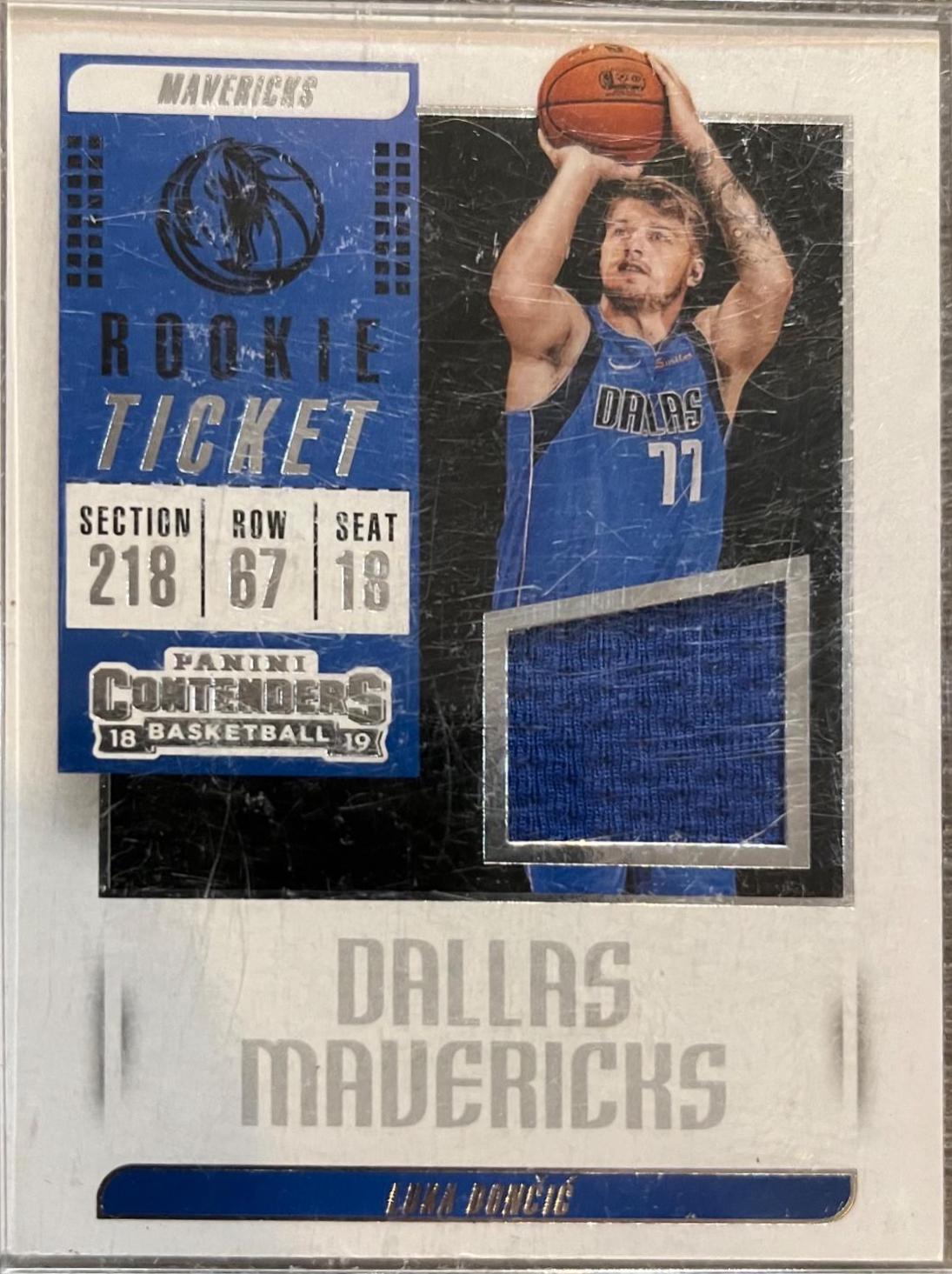 Luka Doncic #RT-LDC Basketball Cards 2018 Panini Contenders Rookie Ticket Swatches