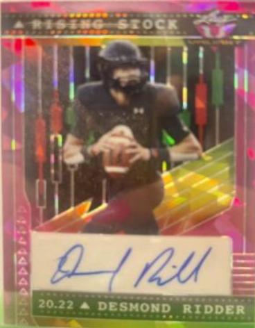 Desmond Ridder #RS-DR1 2022 Leaf Valiant Autographs Rising Stock Football