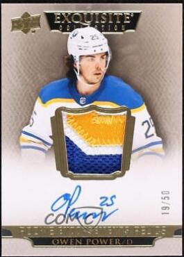 Owen Power #ER-OP Hockey Cards 2022 Upper Deck The Cup Exquisite Endorsements Relic Autograph