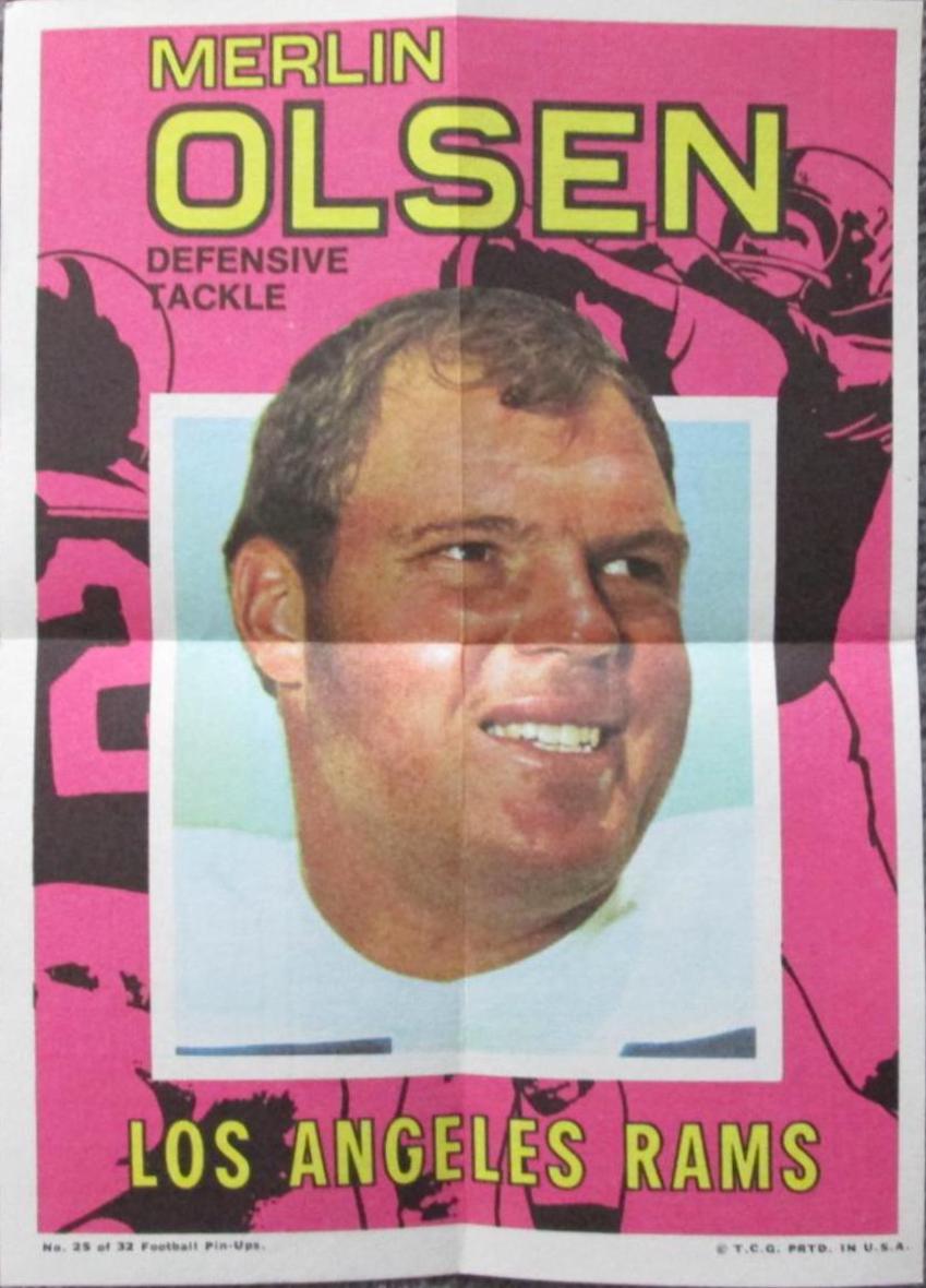 Merlin Olsen #25 Football Cards 1971 Topps Pin Ups