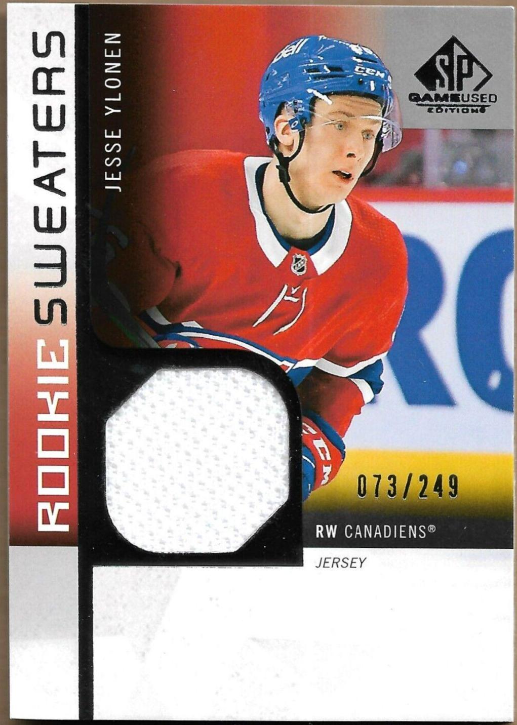 Jesse Ylonen #RS-JY Hockey Cards 2021 SP Game Used Rookie Sweaters