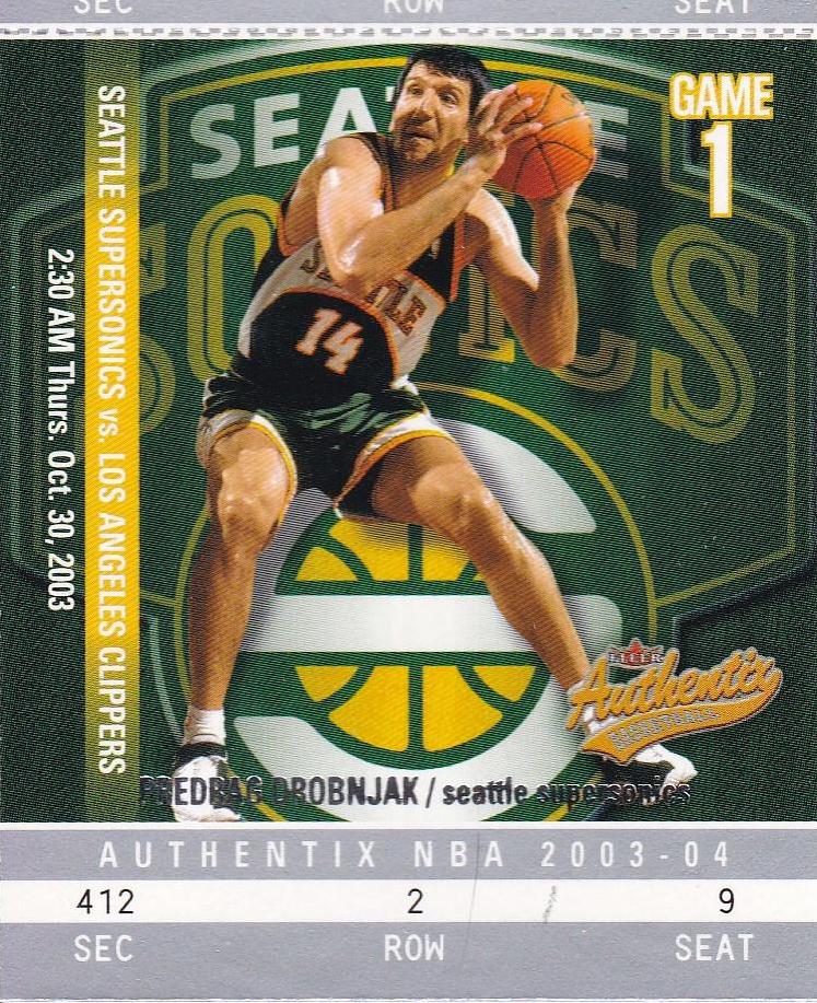 Predrag Drobnjak #33 Basketball Cards 2003 Fleer Authentix