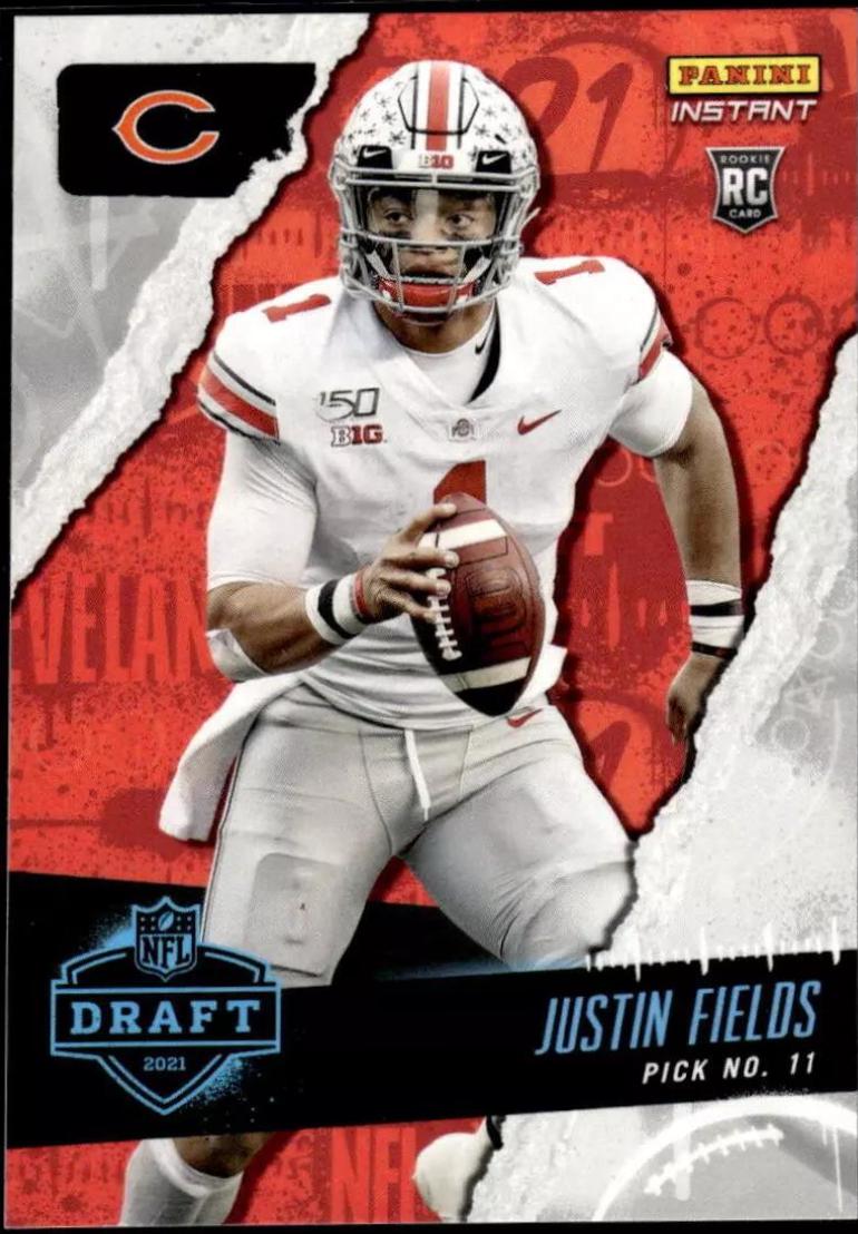 Justin Fields #4 Football Cards 2021 Panini Instant NFL