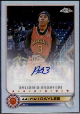 Aaliyah Gayles #CA-AG Basketball Cards 2022 Topps Chrome McDonald's All-American Autographs
