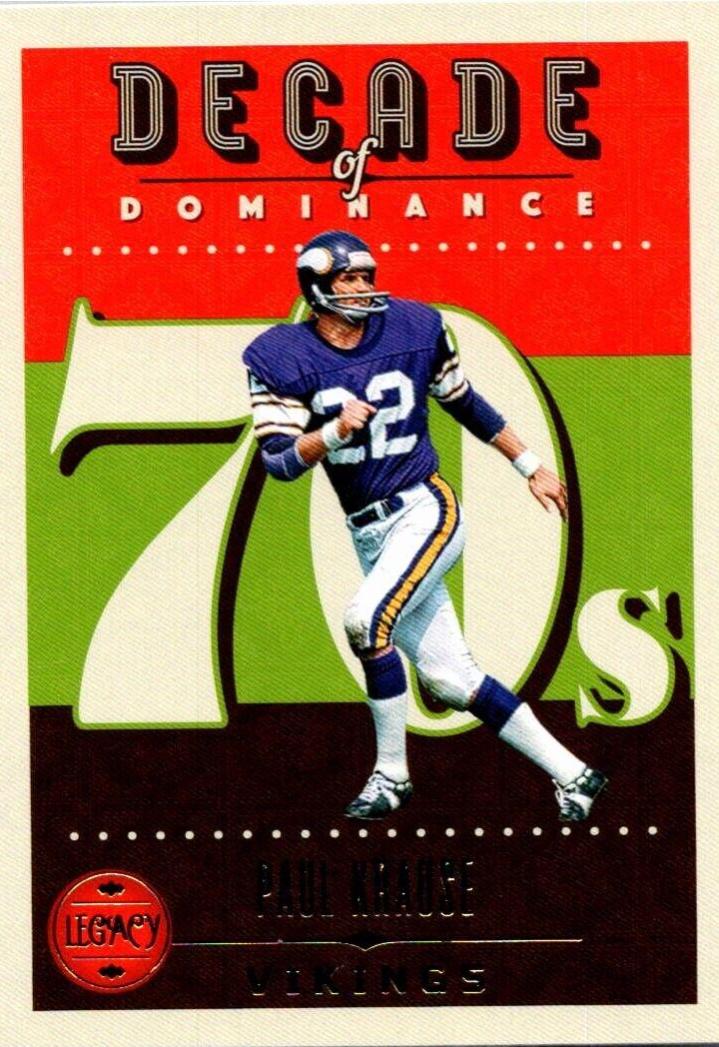 Paul Krause #DOD-16 Football Cards 2023 Panini Legacy Decade of Dominance