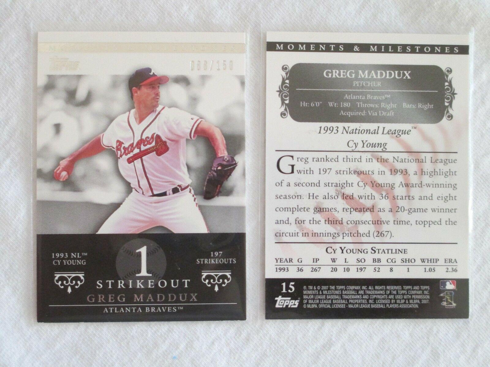 Greg Maddux #15 Baseball Cards 2007 Topps Moments & Milestones