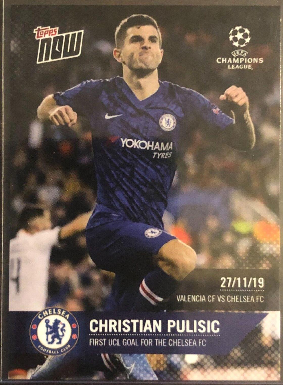 Christian Pulisic #28 Soccer Cards 2019 Topps Now UEFA Champions League