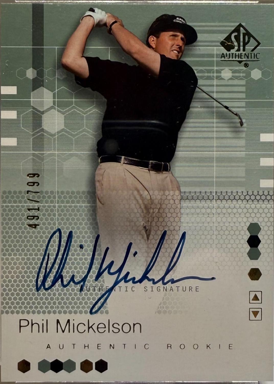 Phil Mickelson #110 Golf Cards 2002 SP Authentic