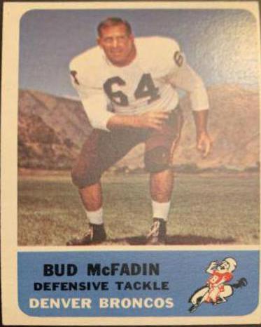 Bud McFadin #41 Football Cards 1962 Fleer